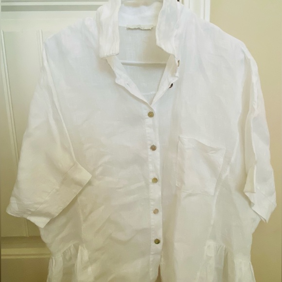 Baci, 100% Linen, Oversized Top, Large, White, Use. - Picture 4 of 9